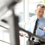 MAle Security Guard with Radio TRansmitter