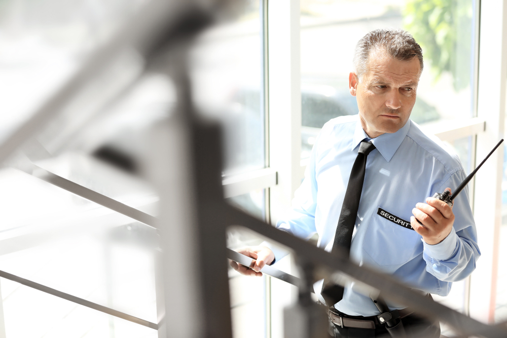 MAle Security Guard with Radio TRansmitter