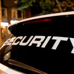 Security Vehicle Patrolling the City at Night