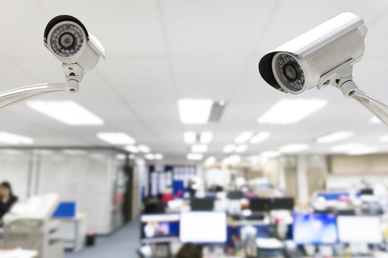 security cameras in open plan office